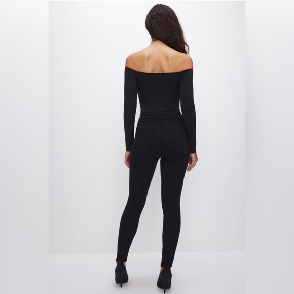 Good American Women's 6-12 Always Fits Good Legs Skinny Black High-Rise Jeans - Picture 2 of 14